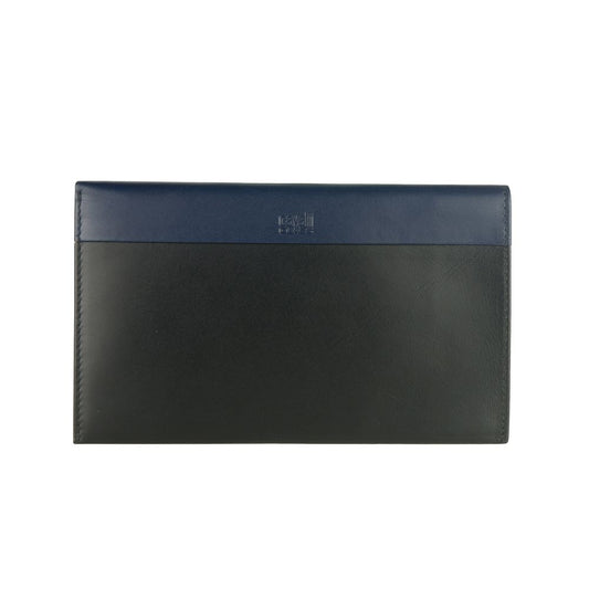 Cartera de piel de becerro azul para hombre