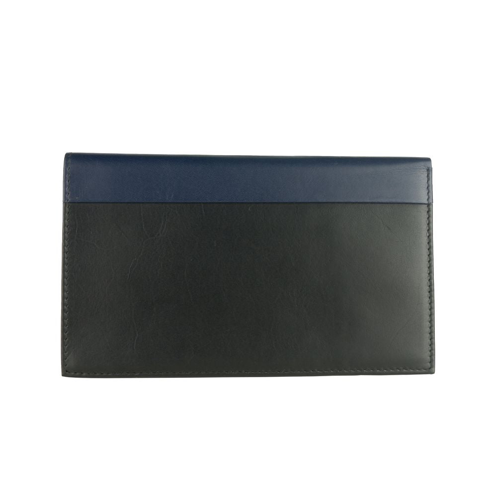 Cartera de piel de becerro azul para hombre