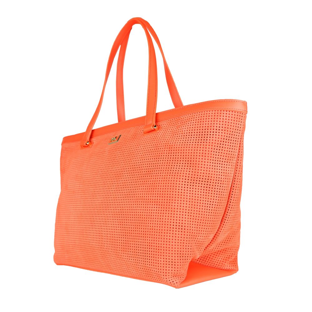 Orange Calfskin Women Handbag