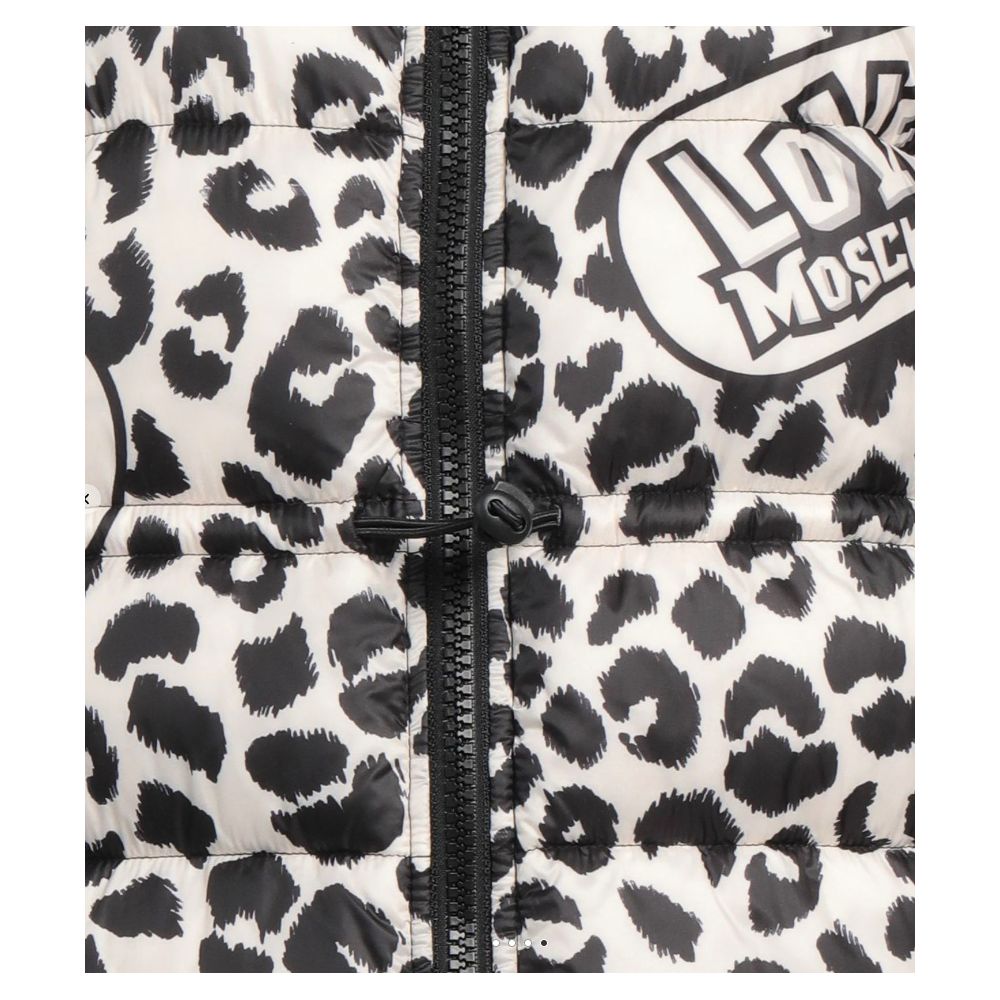 Chaqueta de plumas con estampado de leopardo elegante