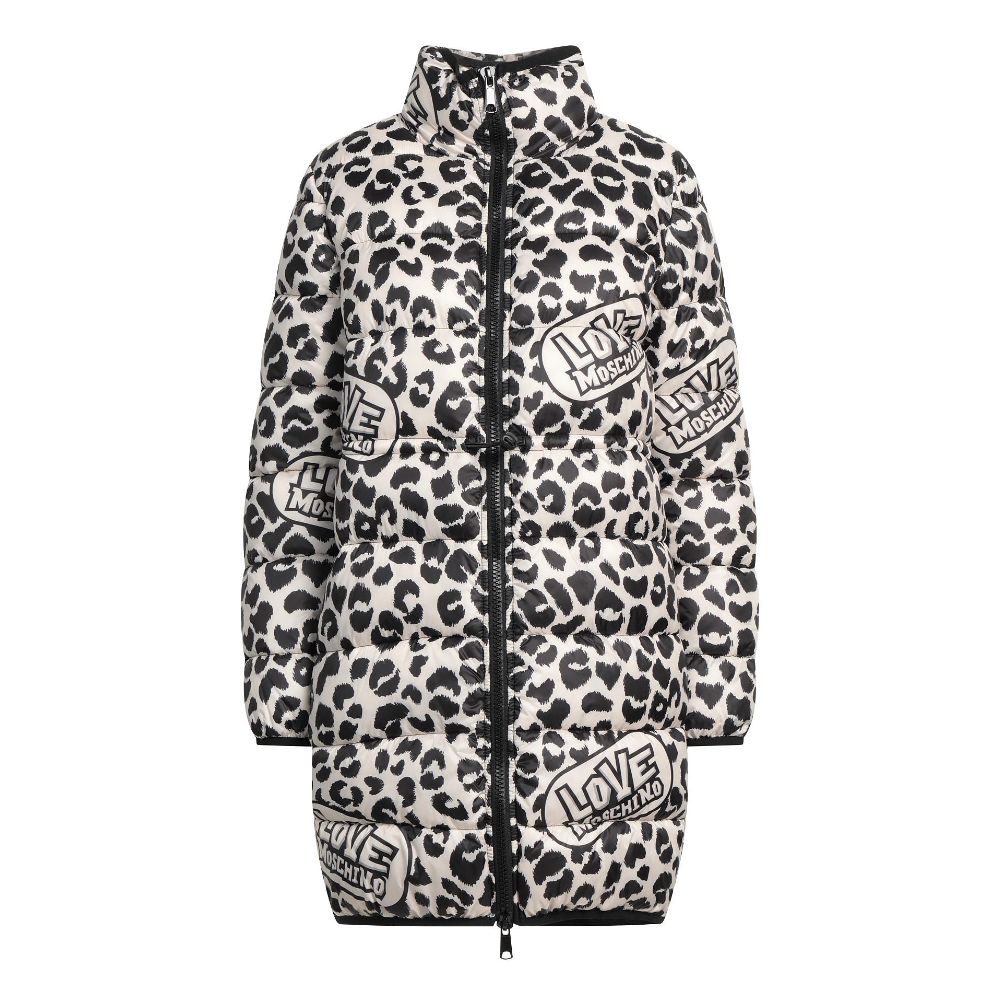 Chaqueta de plumas con estampado de leopardo elegante