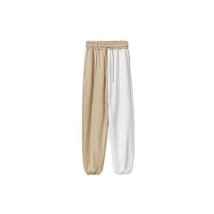 Chic Pantalón de chándal con cordón bicolor beige