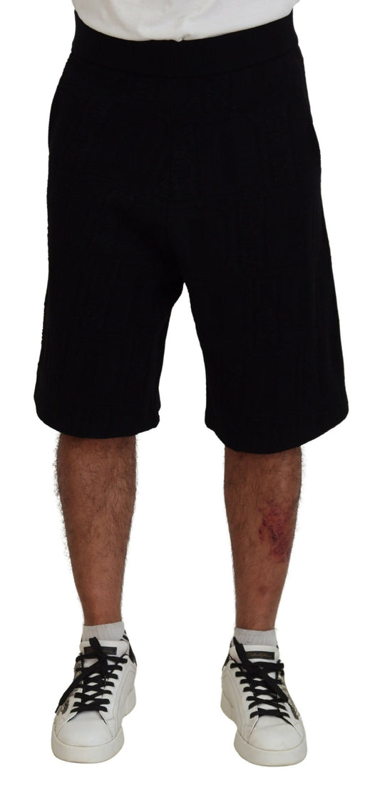 Bermudas casuales negras lisas para hombre