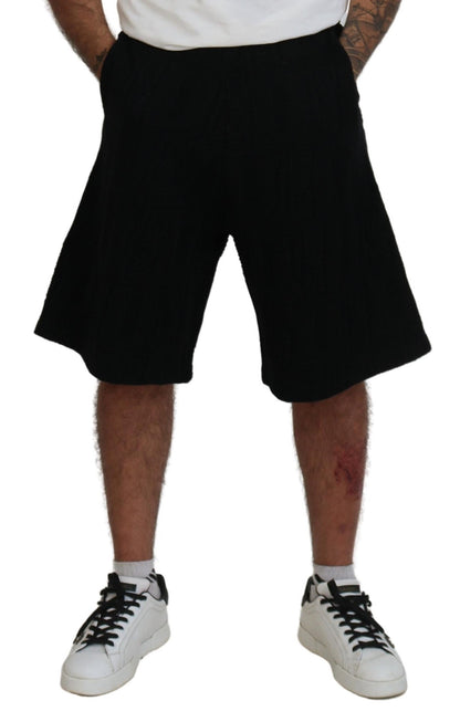 Bermudas casuales negras lisas para hombre