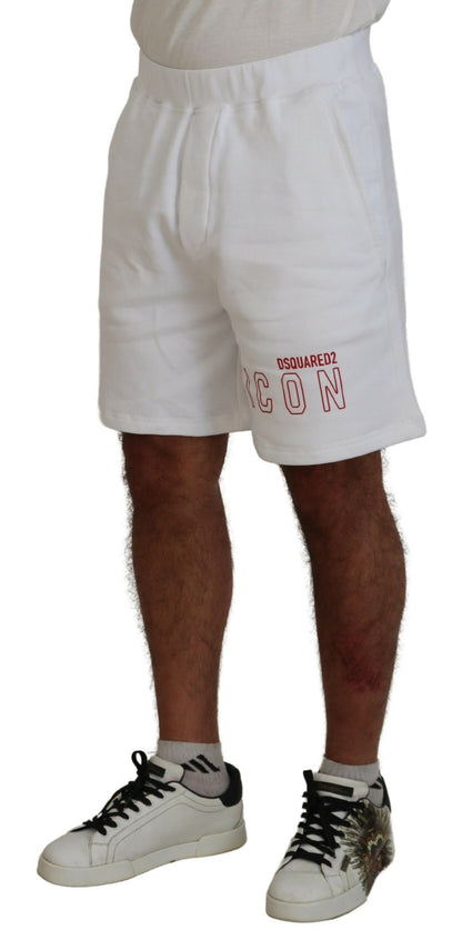 Bermudas informales blancas con estampado para hombre