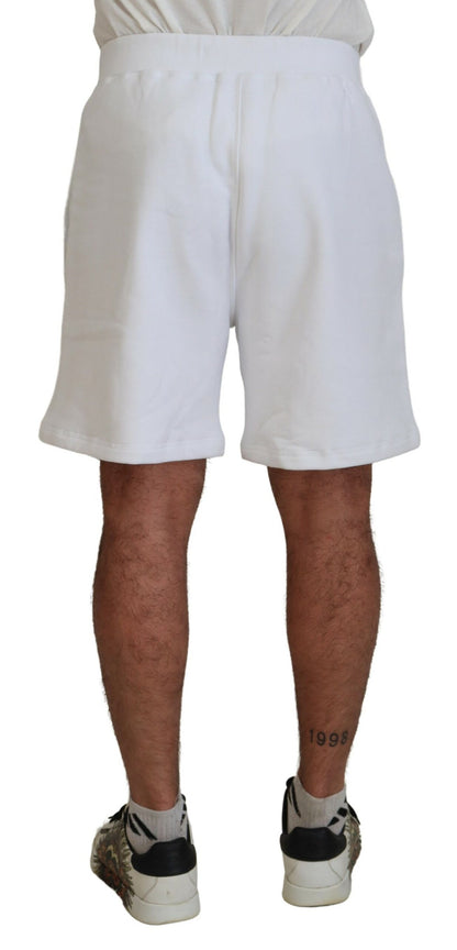 Bermudas informales blancas con estampado para hombre