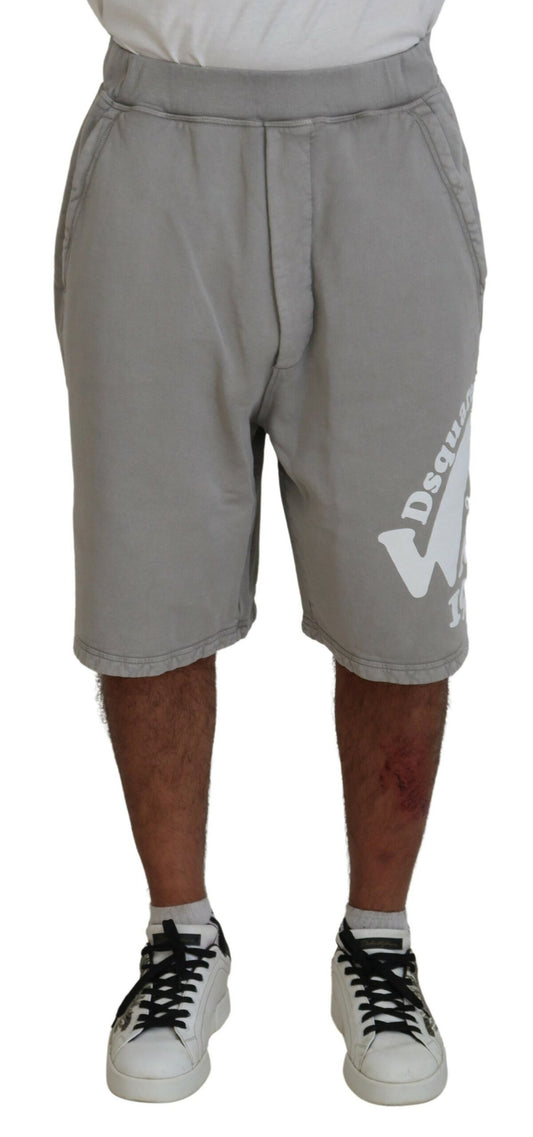 Bermudas informales con estampado gris para hombre