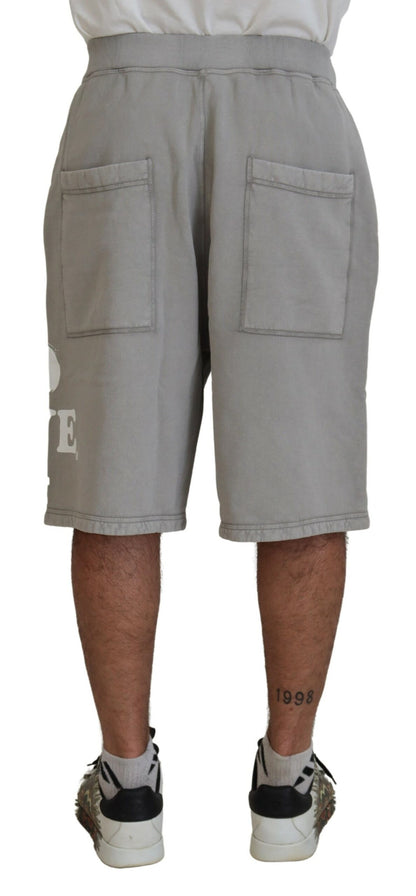 Bermudas informales con estampado gris para hombre