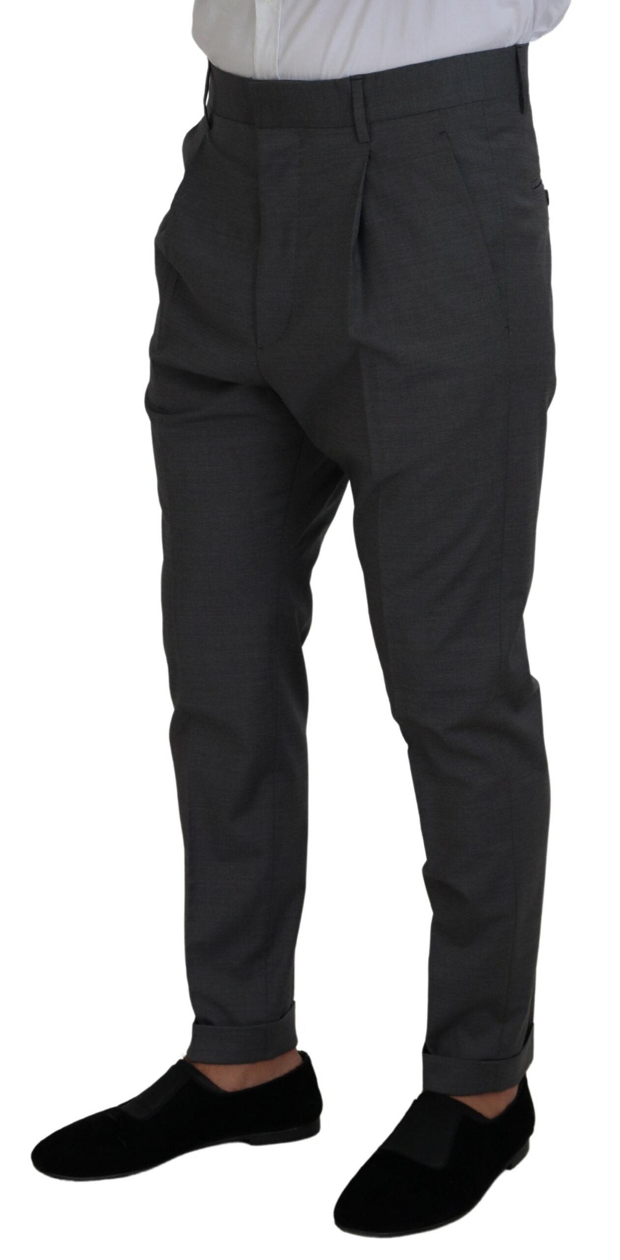 Gray Wool Single Breasted 2 Piece CIPRO Suit