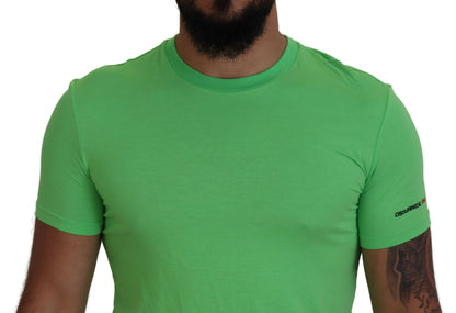 Camiseta de cuello redondo y manga corta de modal verde