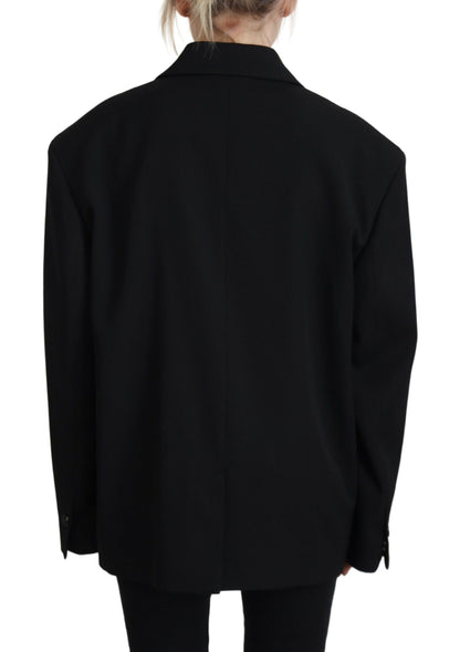 Chaqueta tipo blazer negra con doble botonadura