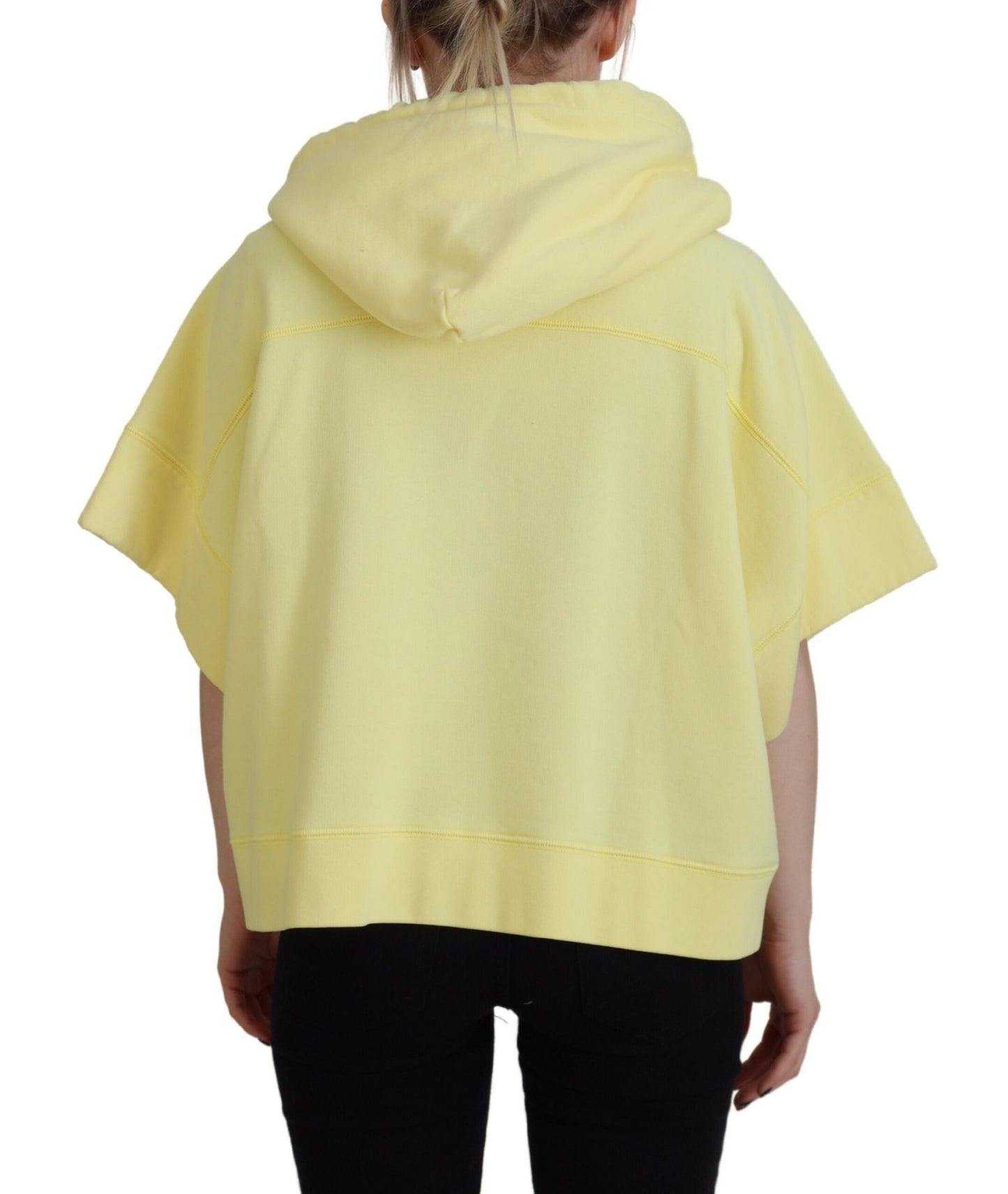 Sudadera con capucha de algodón con estampado de logotipo amarillo