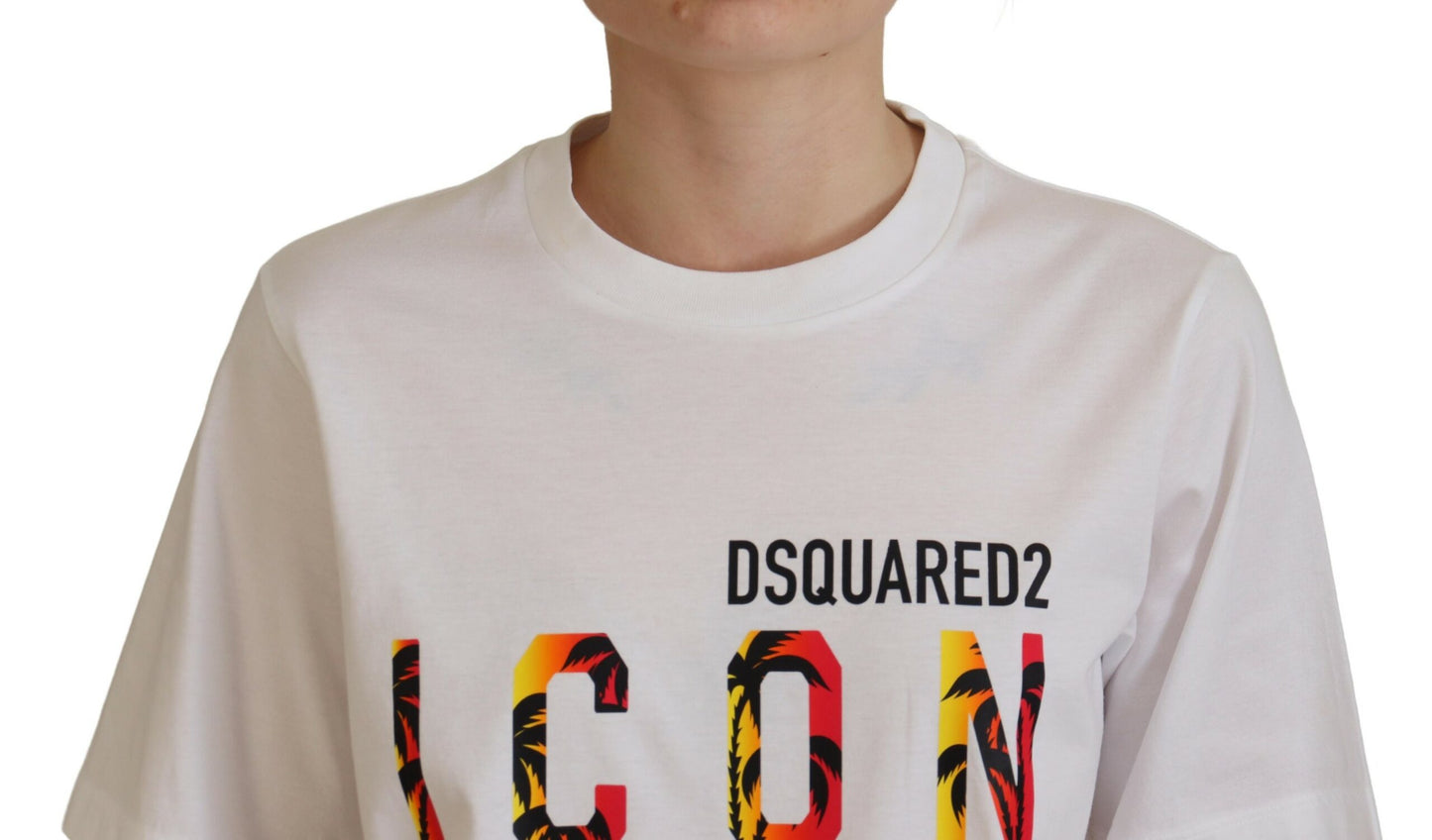 Camiseta de cuello redondo Icon East Tee de algodón blanco brillante