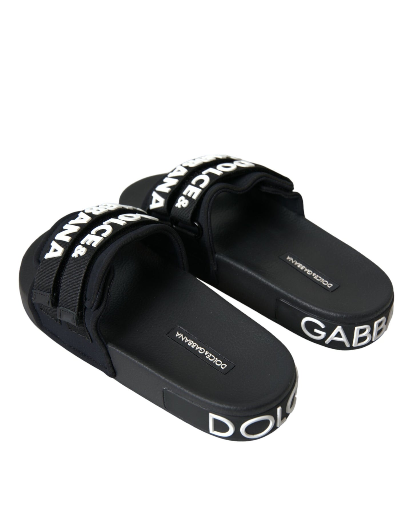 Black Neoprene Slides Flats Beachwear Shoes