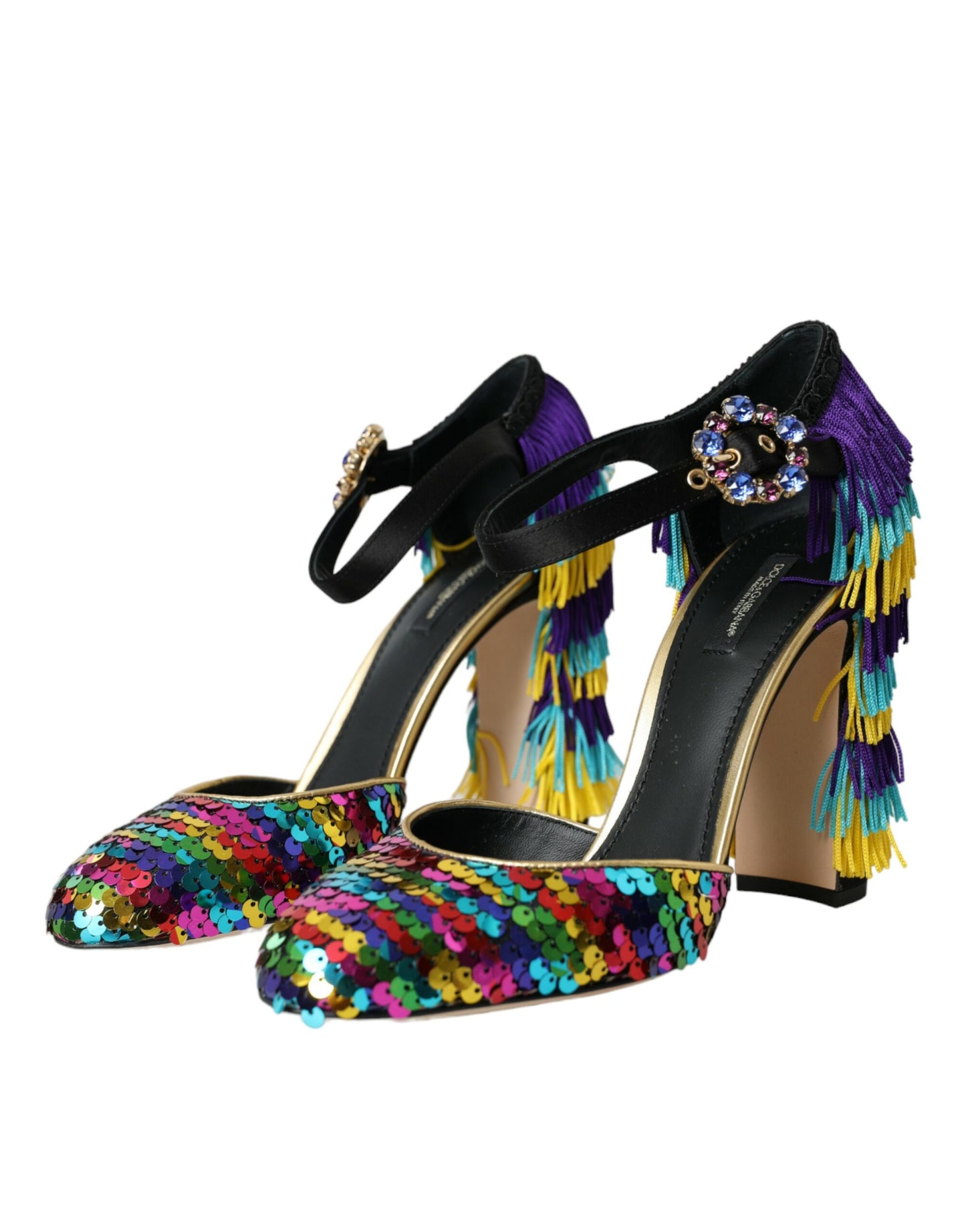 Zapatos Mary Jane con cristales y lentejuelas multicolor