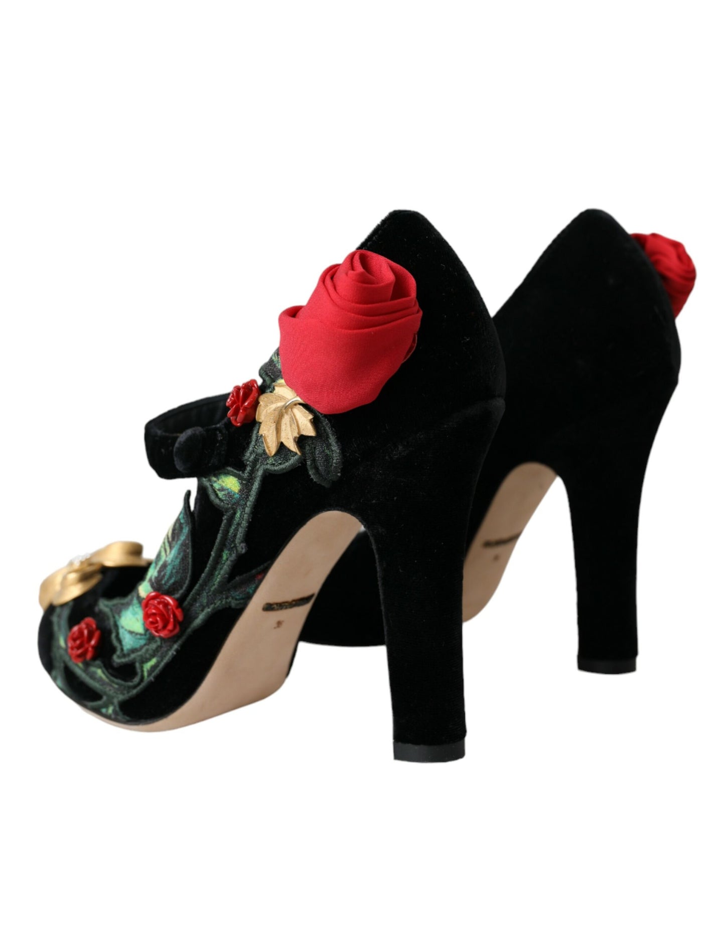 Broche de cristal con rosas negras para zapatos Mary Jane