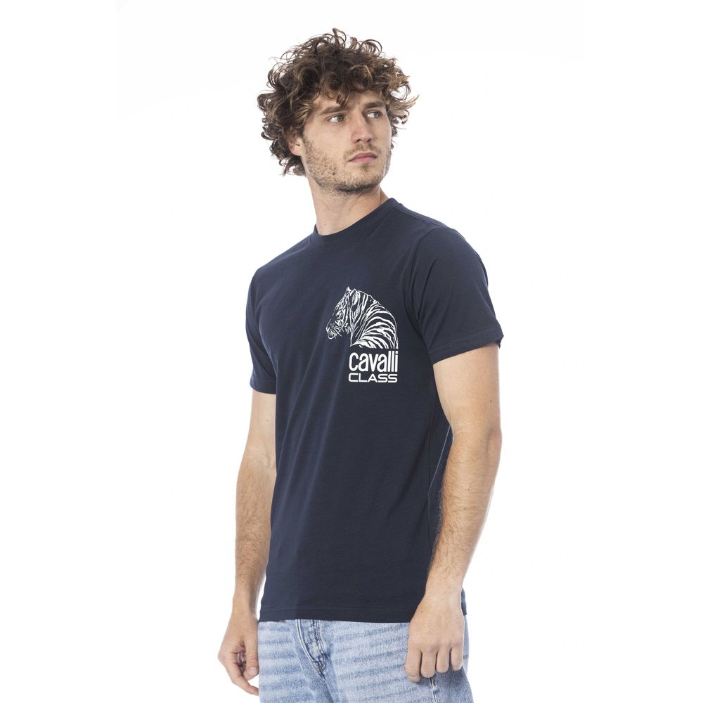 Camiseta de algodón azul para hombre