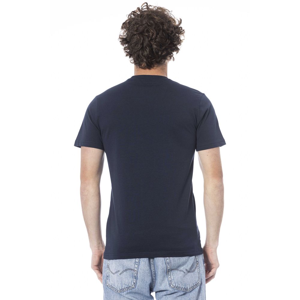 Camiseta de algodón azul para hombre