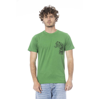 Camiseta de algodón verde para hombre