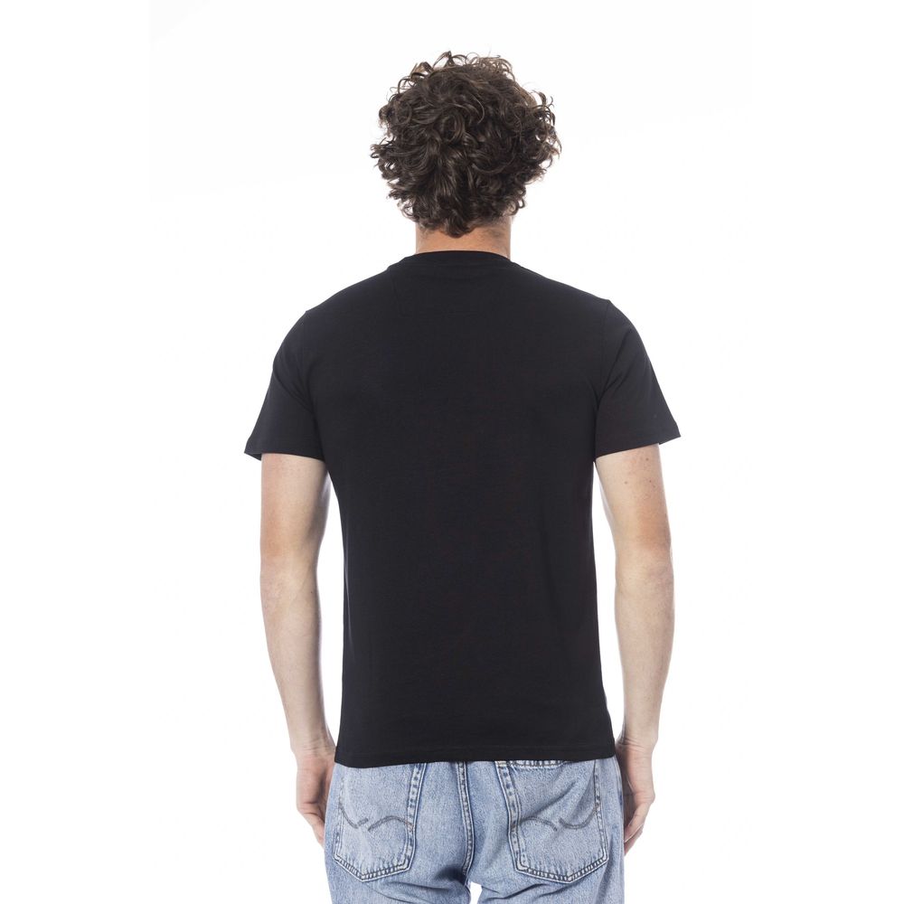 Camiseta negra de algodón para hombre