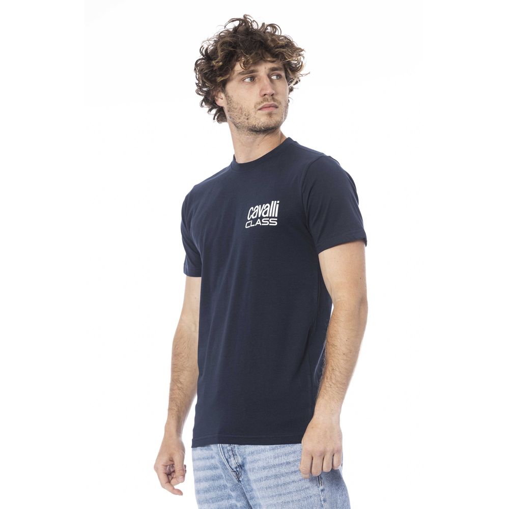 Camiseta de algodón azul para hombre