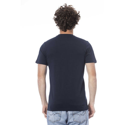 Camiseta de algodón azul para hombre