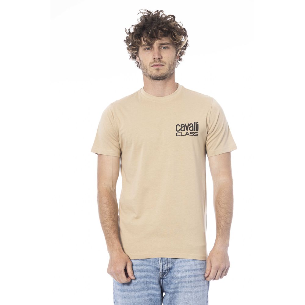 Camiseta de algodón beige para hombre