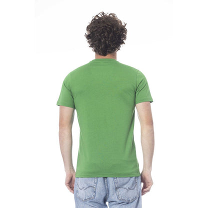 Camiseta de algodón verde para hombre