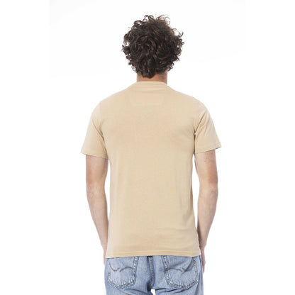 Camiseta de algodón beige para hombre