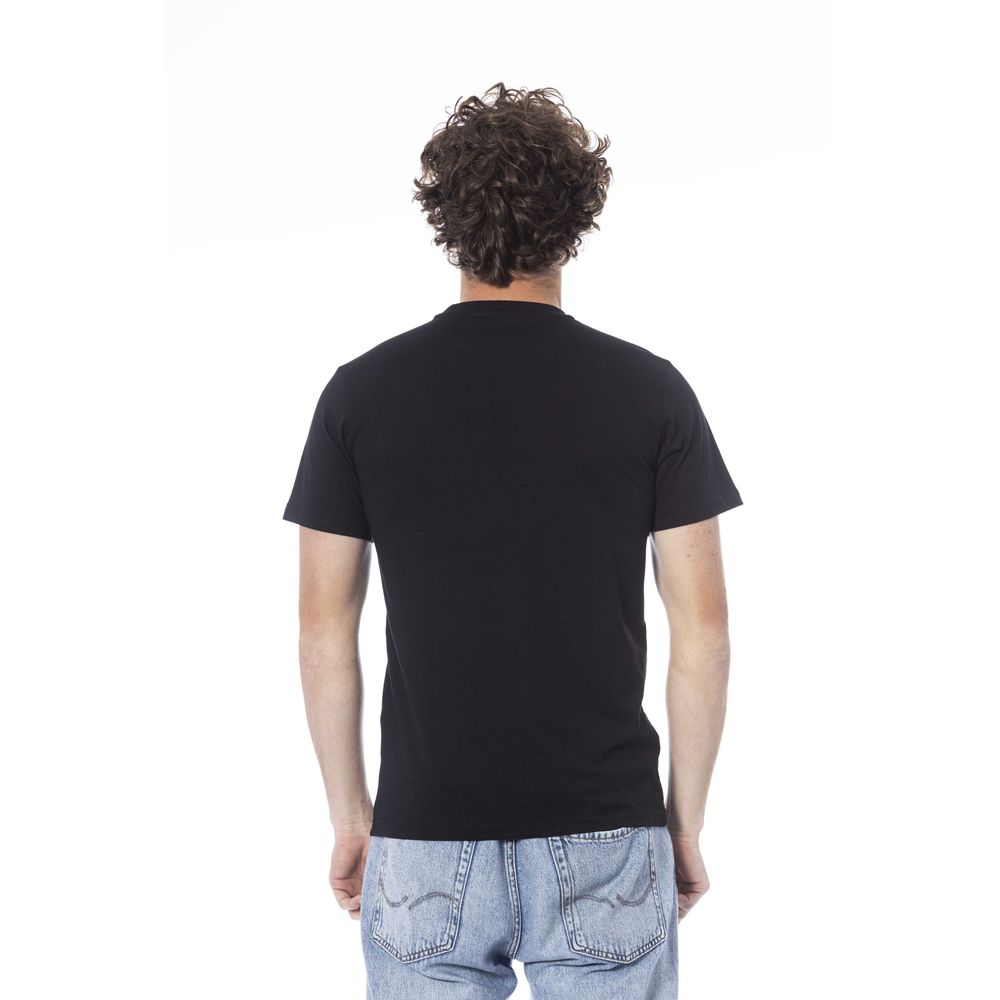 Camiseta de algodón negra para hombre