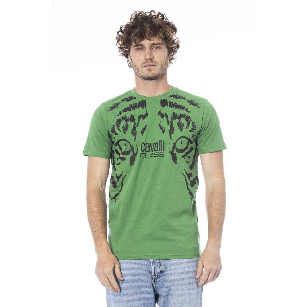 Camiseta de algodón verde para hombre