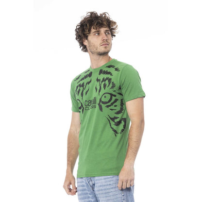 Camiseta de algodón verde para hombre