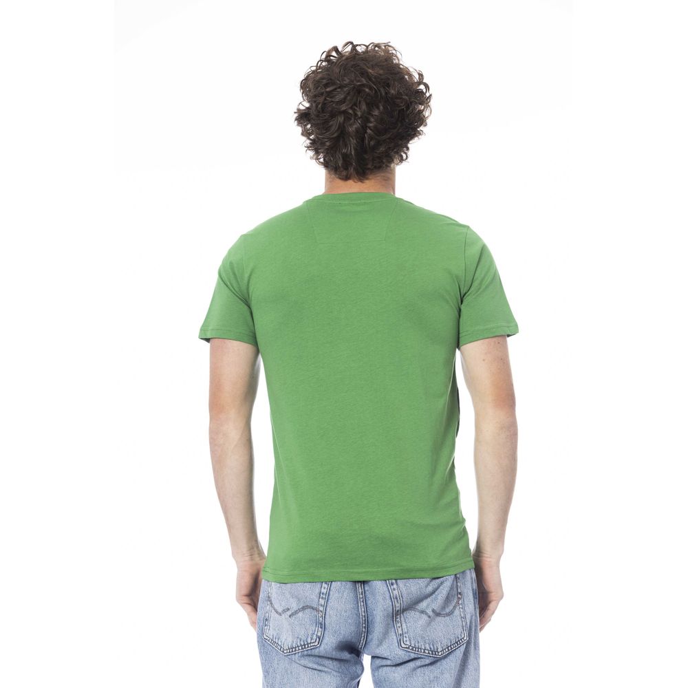 Camiseta de algodón verde para hombre