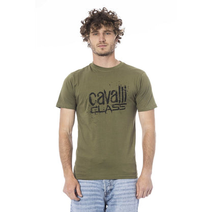 Camiseta de algodón verde para hombre