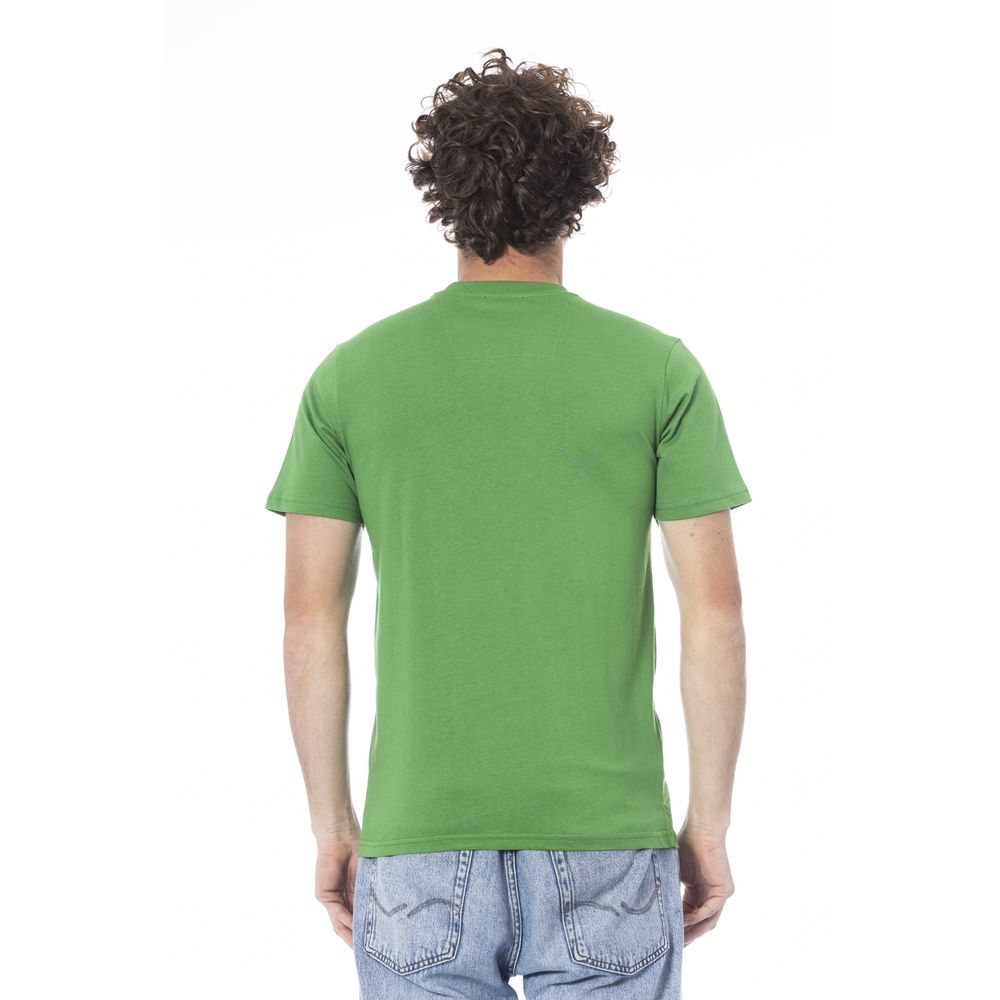 Camiseta de algodón verde para hombre