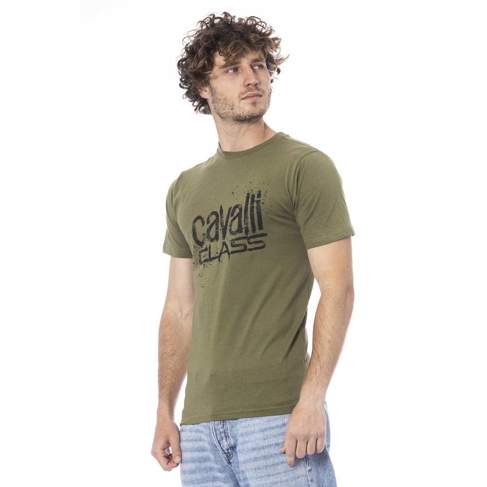 Camiseta de algodón verde para hombre