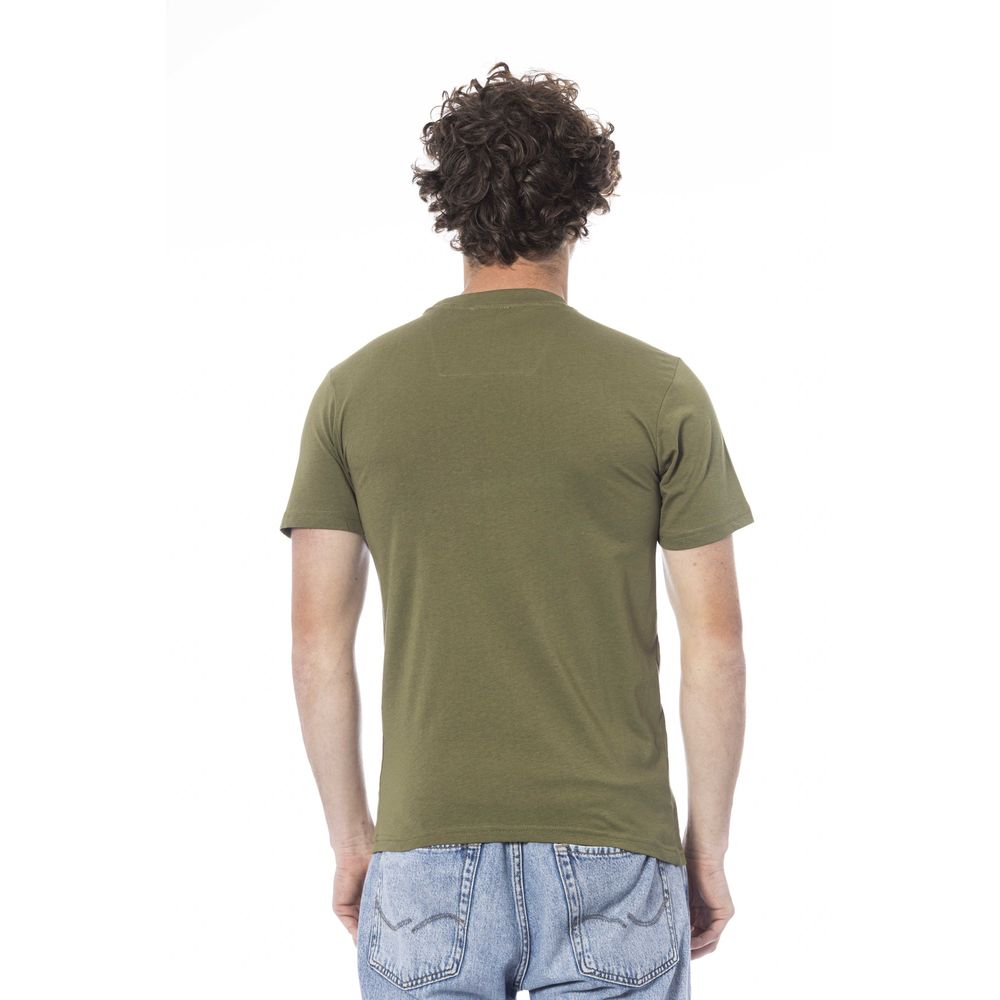 Camiseta de algodón verde para hombre