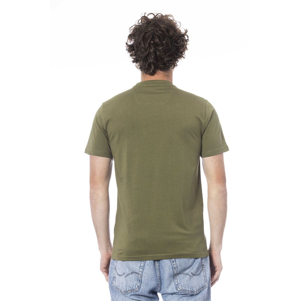 Camiseta de algodón verde para hombre