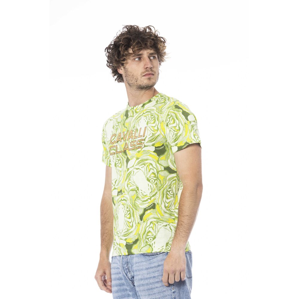 Camiseta de algodón verde para hombre