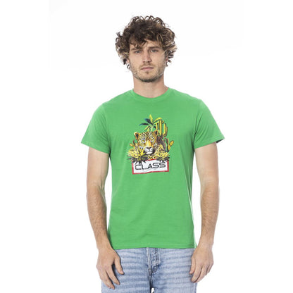 Camiseta de algodón verde para hombre