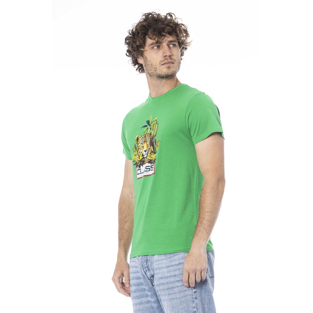 Camiseta de algodón verde para hombre