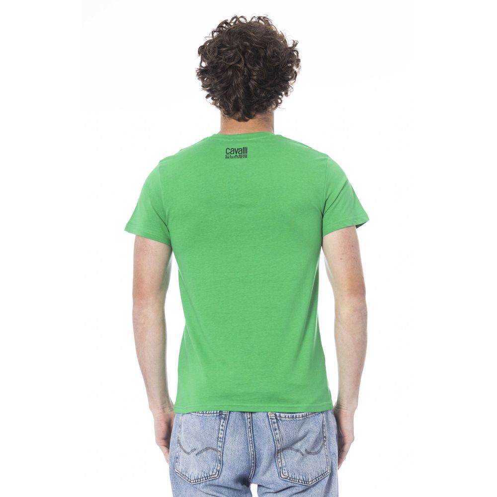 Camiseta de algodón verde para hombre