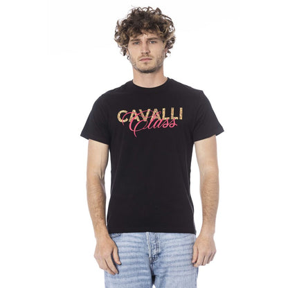 Camiseta de algodón negra para hombre