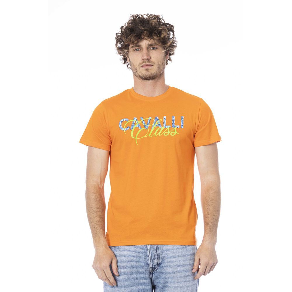 Camiseta de algodón naranja para hombre