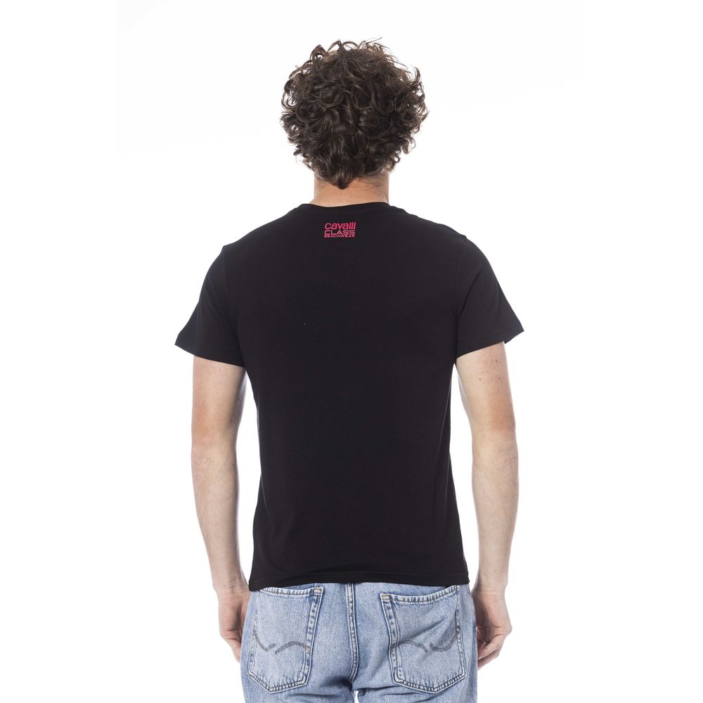 Camiseta de algodón negra para hombre