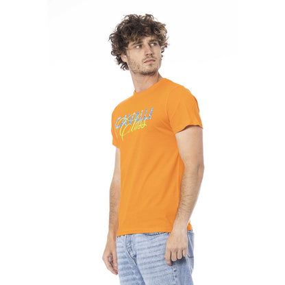 Camiseta de algodón naranja para hombre