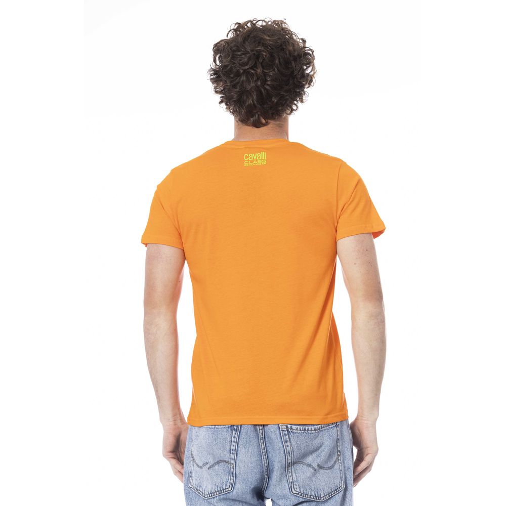 Camiseta de algodón naranja para hombre