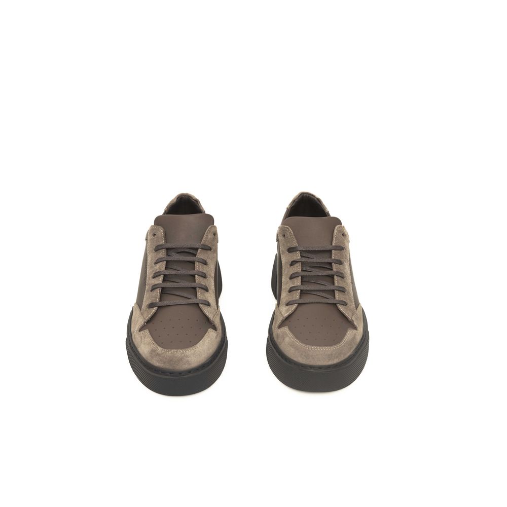 Beige Leather Men Sneaker