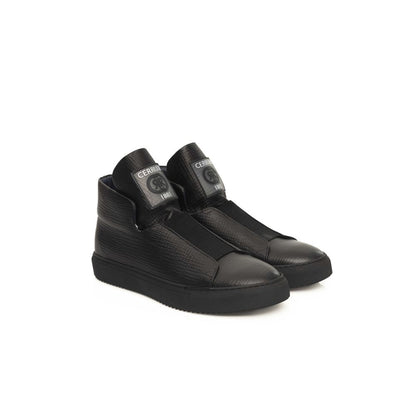 Black Leather Men Sneaker