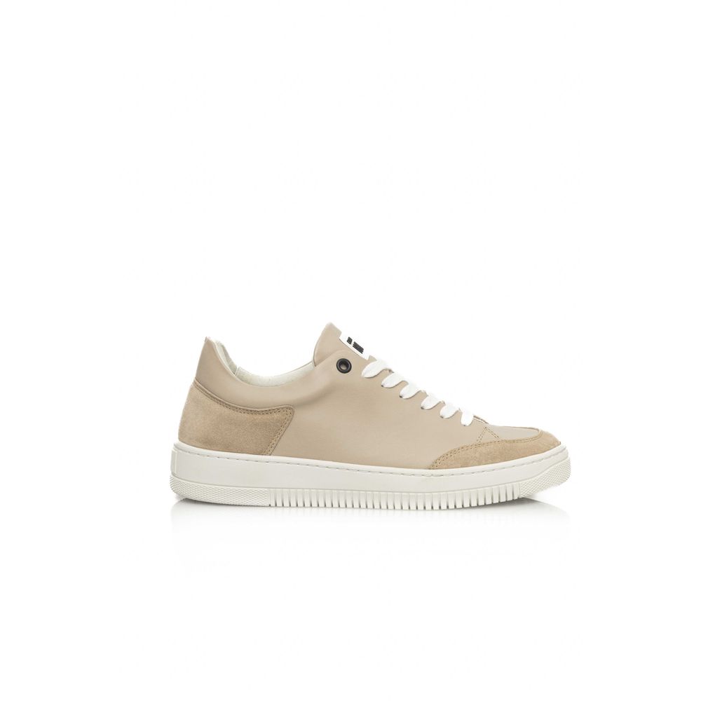 Zapatillas de piel color beige para mujer